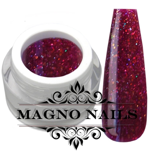 Pink rotes UV Glitter Gel mit Lila